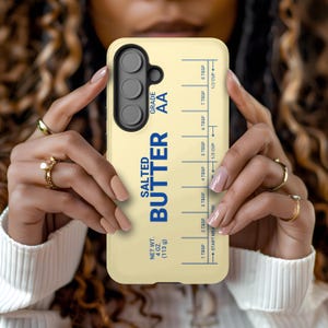 Butter Phone Case, Salted Butter Tough Phone Cover, Protective Case for iPhone 16, 15, 14, 13, 12 & Galaxy S25, S24, S23, Funny Friend Gift