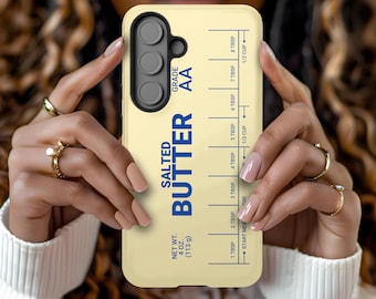 Butter Phone Case, Salted Butter Tough Phone Cover, Protective Case for iPhone 16, 15, 14, 13, 12 & Galaxy S25, S24, S23, Funny Friend Gift