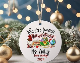 Personalized Teacher Assistant Christmas Ornament, Custom Ornament, Christmas Ornaments, Teacher Gift, Teacher Gift Box