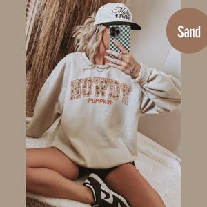 Howdy Pumpkin Sweatshirt, hanksgiving Shirt, Western Fall Shirt, Cowgirl Shirt,Western Halloween Shirt, Fall Coquette Bow, Country fall Tee