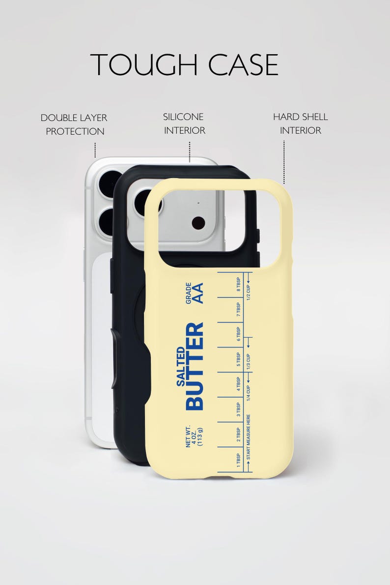 Butter Phone Case, Salted Butter Tough Phone Cover, Protective Case for iPhone 16, 15, 14, 13, 12 & Galaxy S25, S24, S23, Funny Friend Gift image 4