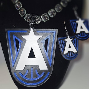 Atlanta Dream Earrings & Pendant Chain Set | Custom 3D Printed Basketball Fan Jewelry | WNBA Finals Fan Gift LIMITED EDITION