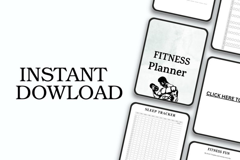 Editable Fitness Planner | Digital Workout Log PDF | Customizable ...