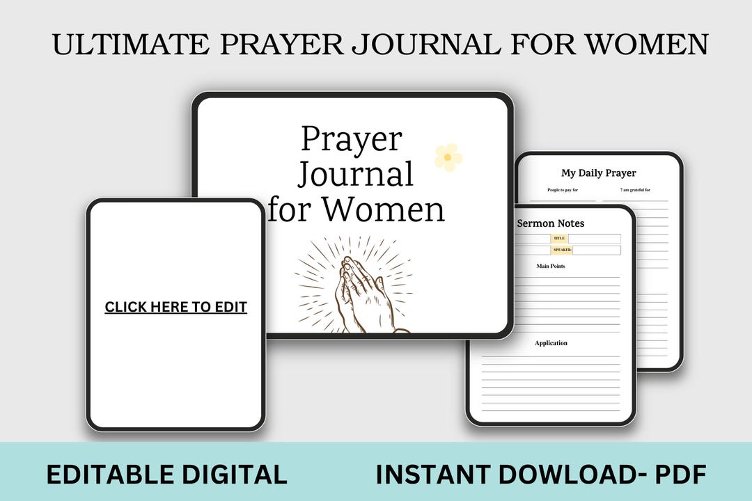 Editable Ultimate Prayer Journal for Women | Digital Christian ...