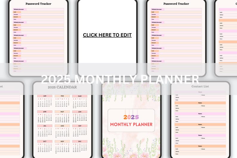 Digital Calendar.pdf Editable Monthly Planner | Digital Calendar PDF | Goal Setting and ...