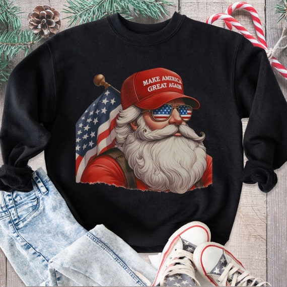 Trump Santa Make America Great Sweatshirt, Santa Trump Shirt, Trump Santa Crewneck, Maga Santa Hoodie, Trump Santa Shirt, Trump MAGA Tshirt