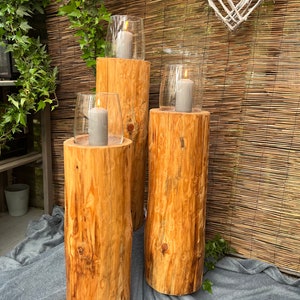 Wooden lantern - glass oval