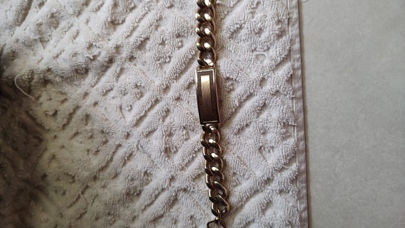 Men's Speidel Heavy Gold Tone Curb Link ID Bracel… - image 1