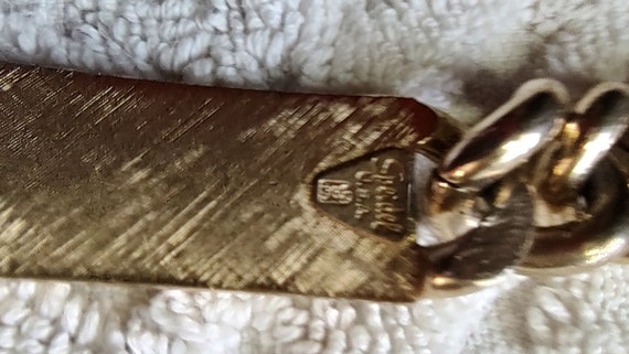 Men's Speidel Heavy Gold Tone Curb Link ID Bracel… - image 5