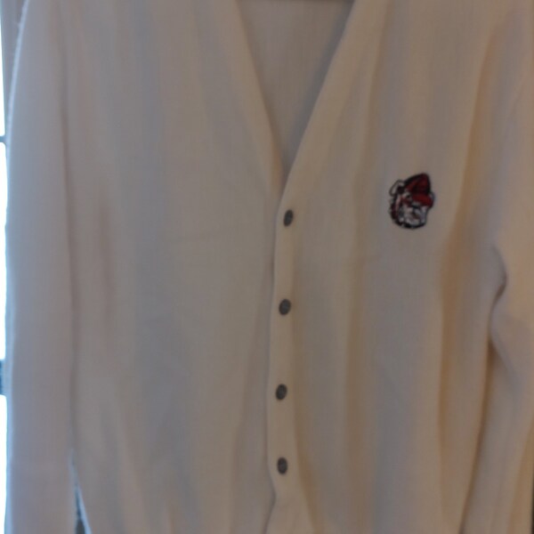 Ladies Vintage Georgia Bulldogs Button Up Cardigan Sweater. Size Large.