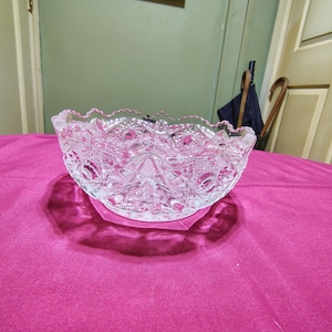 EAPG Sawtooth Crystal Glass Bowl.