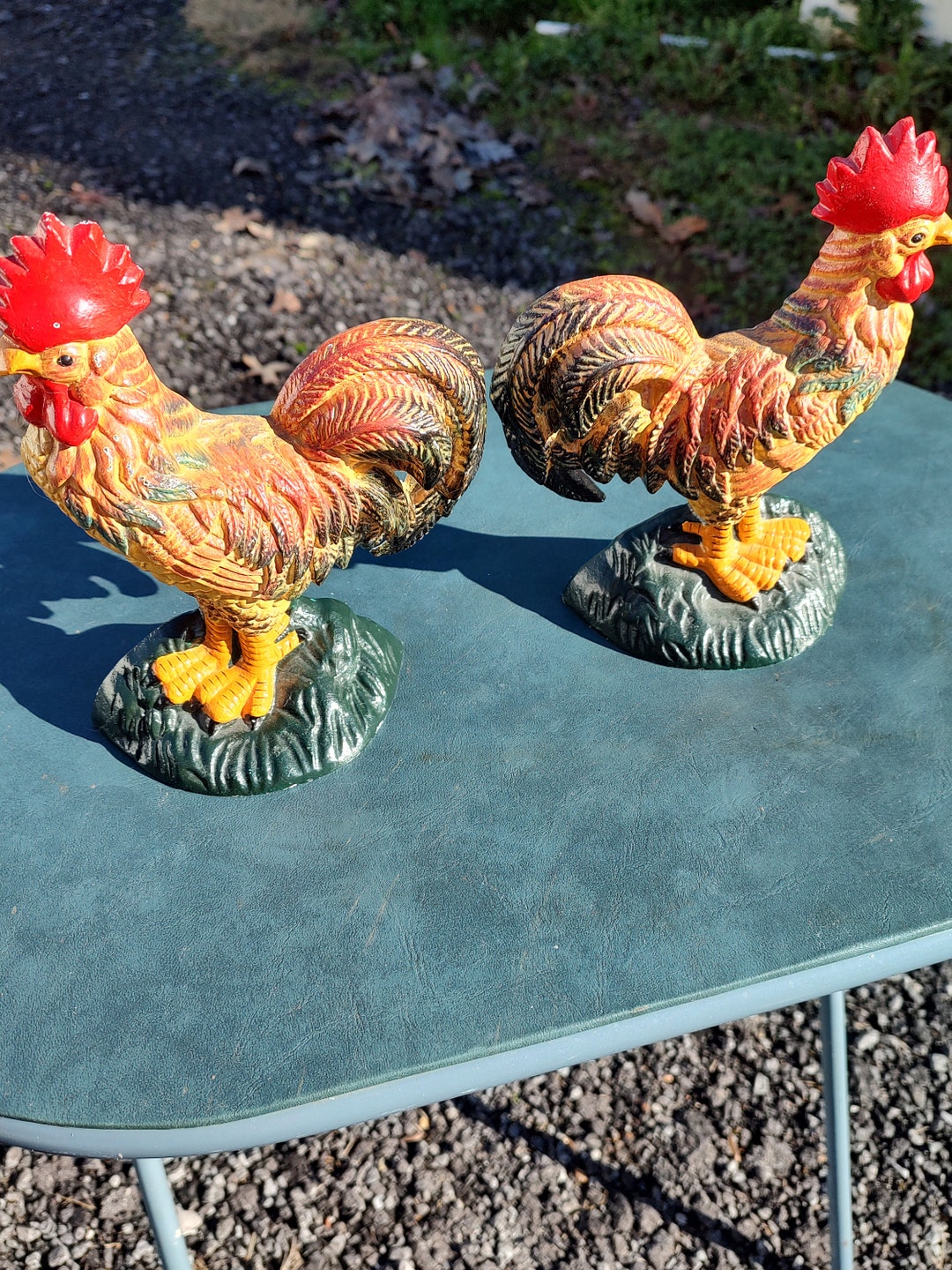 Vintage Cast Iron Rooster Bookends. Etsy