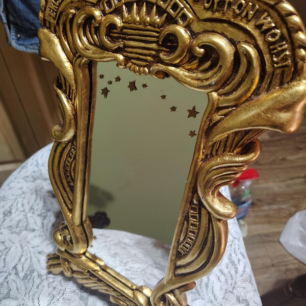 Rare Vintage Harry Potter Gold Mirror of Erised. 14 1/2", X  9".