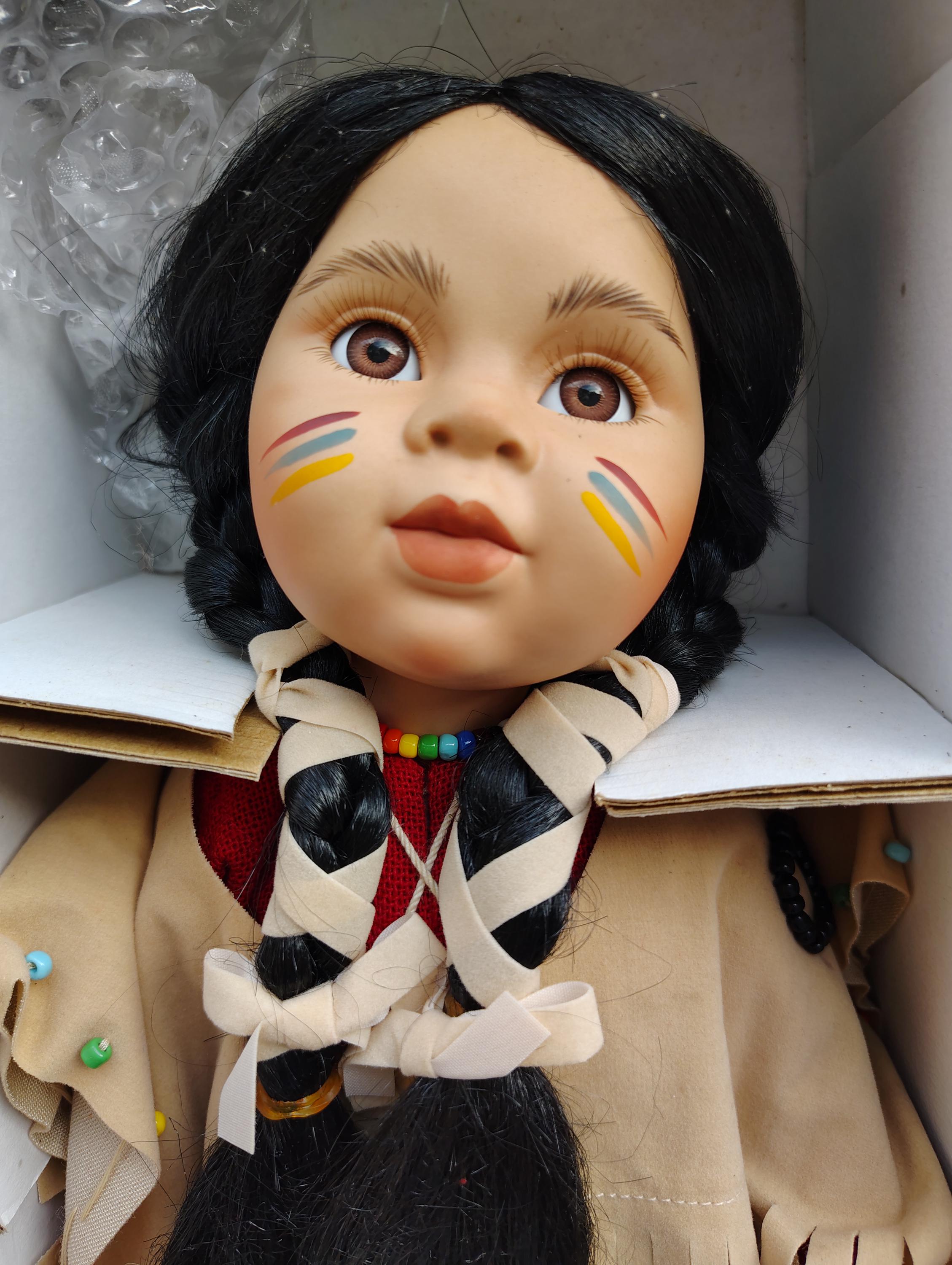 Grossle Schmidt Porcelain Doll. Little Native American. From QVC. Etsy