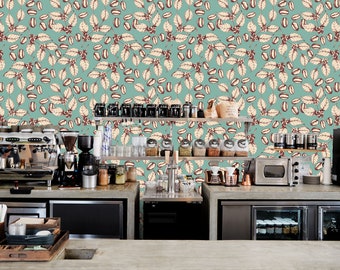 Stick and Peel Coffee Wallpaper - Etsy