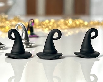 10 or 20 pieces Black Witches Hat Charms!