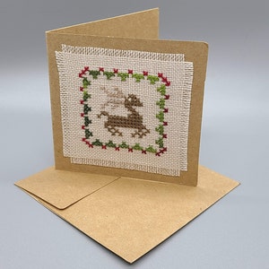 Mini carte de renne cousue croisée