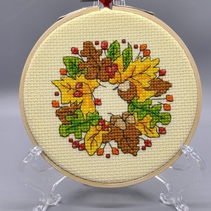 Herbstkranz Kreuzstich Kleine Hoop