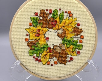 Autumn Wreath Cross Stitch Small Hoop