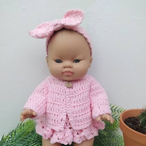 Jacket for Minikane doll, clothes for Paola Reina 34 cm dolls, long-sleeved jacket for Gordis dolls, crochet cardigan