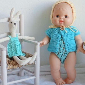 Blue jacket for Minikane doll, clothes for Paola Reina dolls 34 centimeters, jacket for Gordis dolls, clothes for dolls.