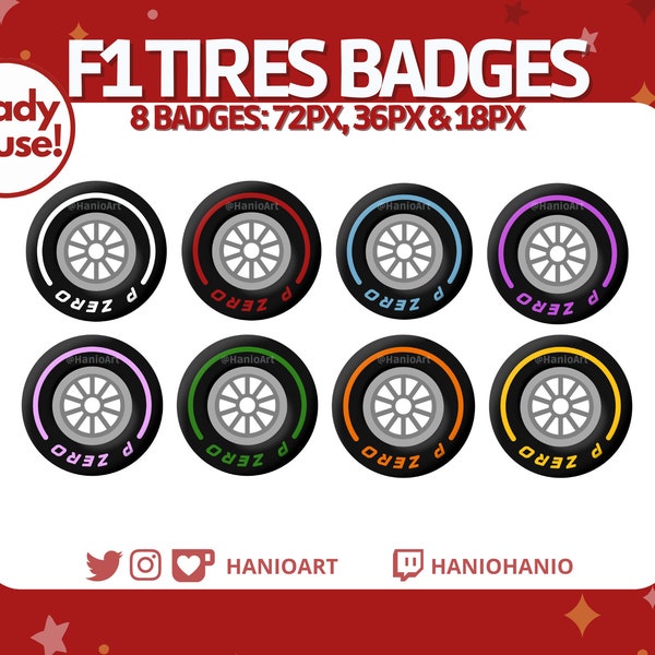 Formula 1 Tire Sub And Bit Badges For Twitch