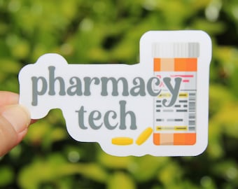 Pharmacy Tech Sticker, Pharmacy Technician Sticker, Decal, Vinyl Sticker, Laptop Sticker, Gift for Pharmacy Tech, Occupation Sticker