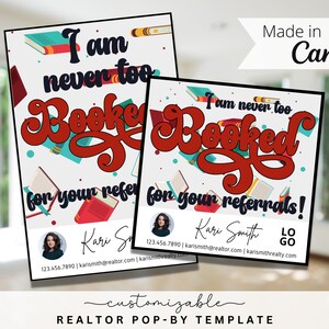 Popby Tags zum Thema Buch, EDITIERBARE VORLAGE, Makler, Empfehlung, Immobilienmarketing, Canva, Landwirtschaft, Nie zu gebucht, Buchgeschenkanhänger, Popby