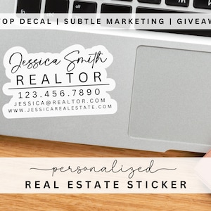 PERSONALIZED Real Estate Sticker, Real Estate Decal, Vinyl Sticker, Laptop Sticker, Realtor Sticker, Marketing Business Networking Tools