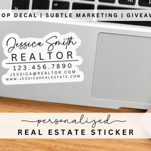 PERSONALIZED Real Estate Sticker, Real Estate Decal, Vinyl Sticker, Laptop Sticker, Realtor Sticker, Marketing Business Networking Tools