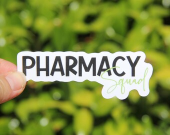 Pharmacy Squad Sticker, Pharmacy Technician Sticker, Decal, Vinyl Sticker, Laptop Sticker, Gift for Pharmacy Tech, Occupation Sticker
