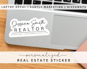 PERSONALIZED Real Estate Sticker, Real Estate Decal, Vinyl Sticker, Laptop Sticker, Realtor Sticker, Marketing