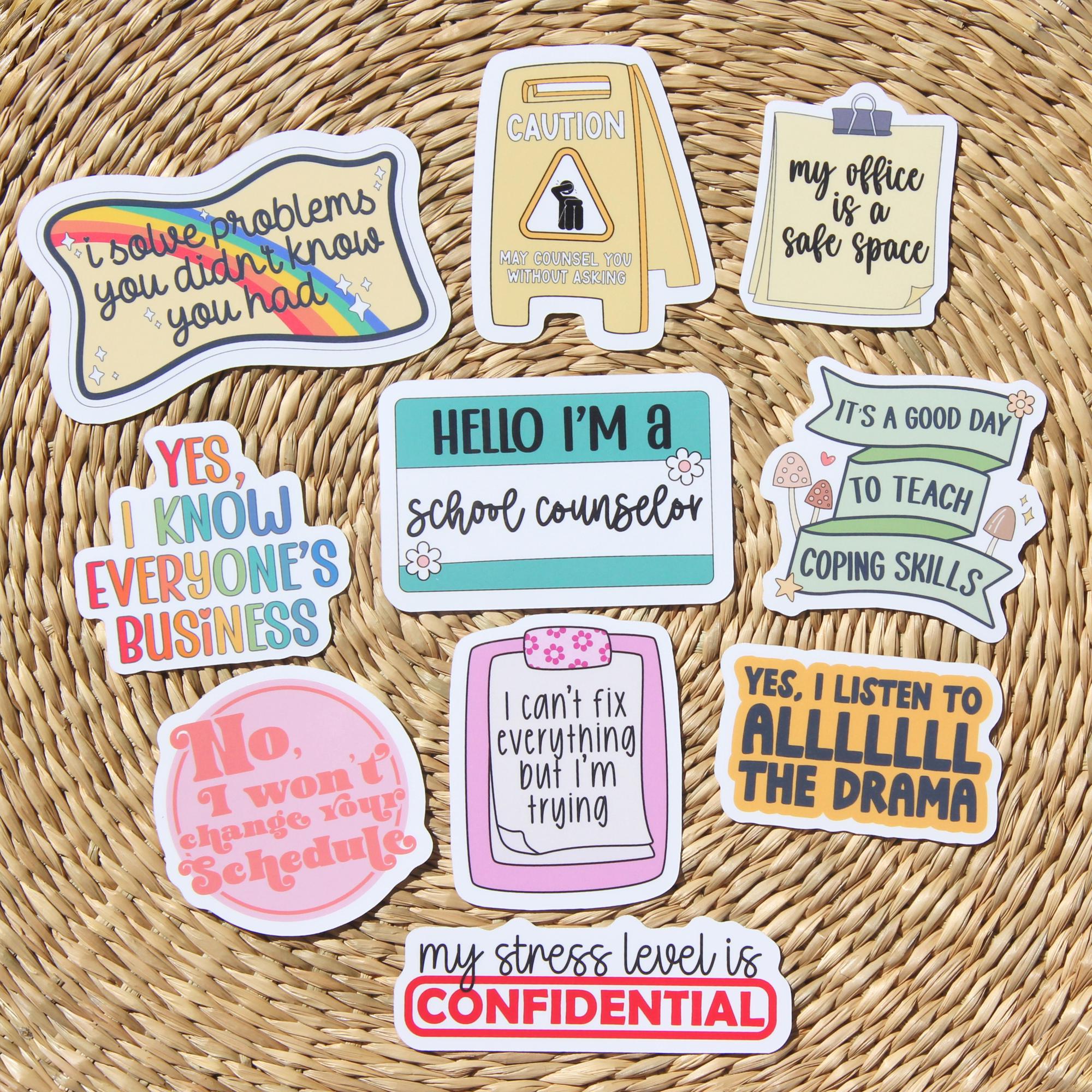 School Counselor 10-sticker Pack, Teaching Sticker, Gift for School ...