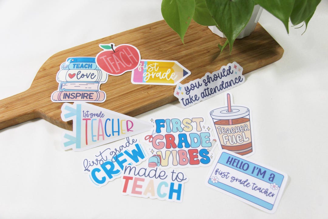Grade Level Teacher 10-sticker Pack, Custom School Stickers for ...