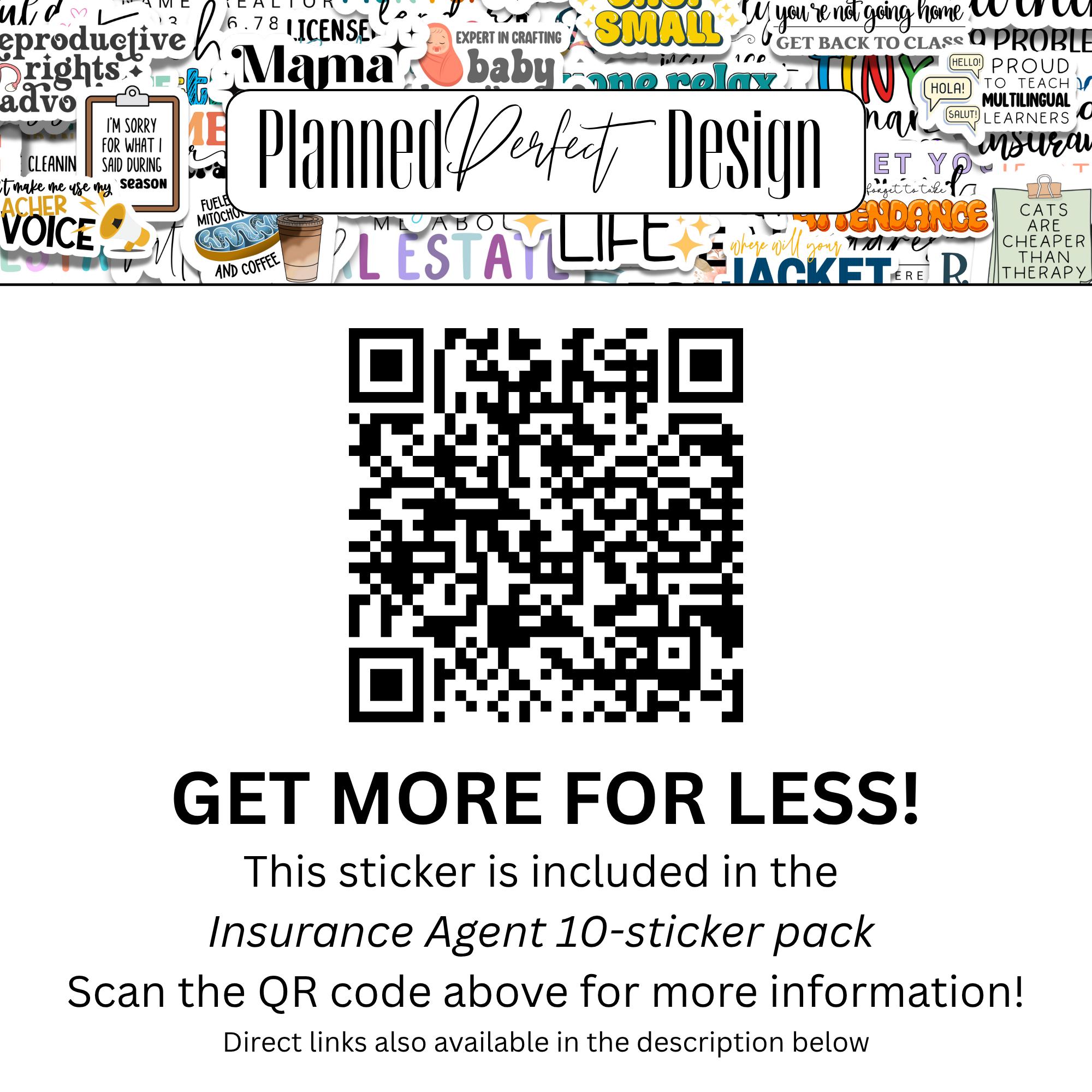 Insurance Advertisement Sticker Insurance Vibes, Insurance Sticker, Decal, Vinyl Sticker, Laptop ...