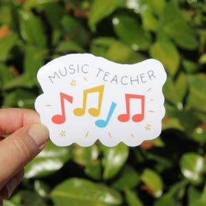 Music Teacher Sticker, Music Teacher Sticker, Teacher Gift, High School Music Teacher Sticker, School Year Gift, Laptop Water Bottle Sticker