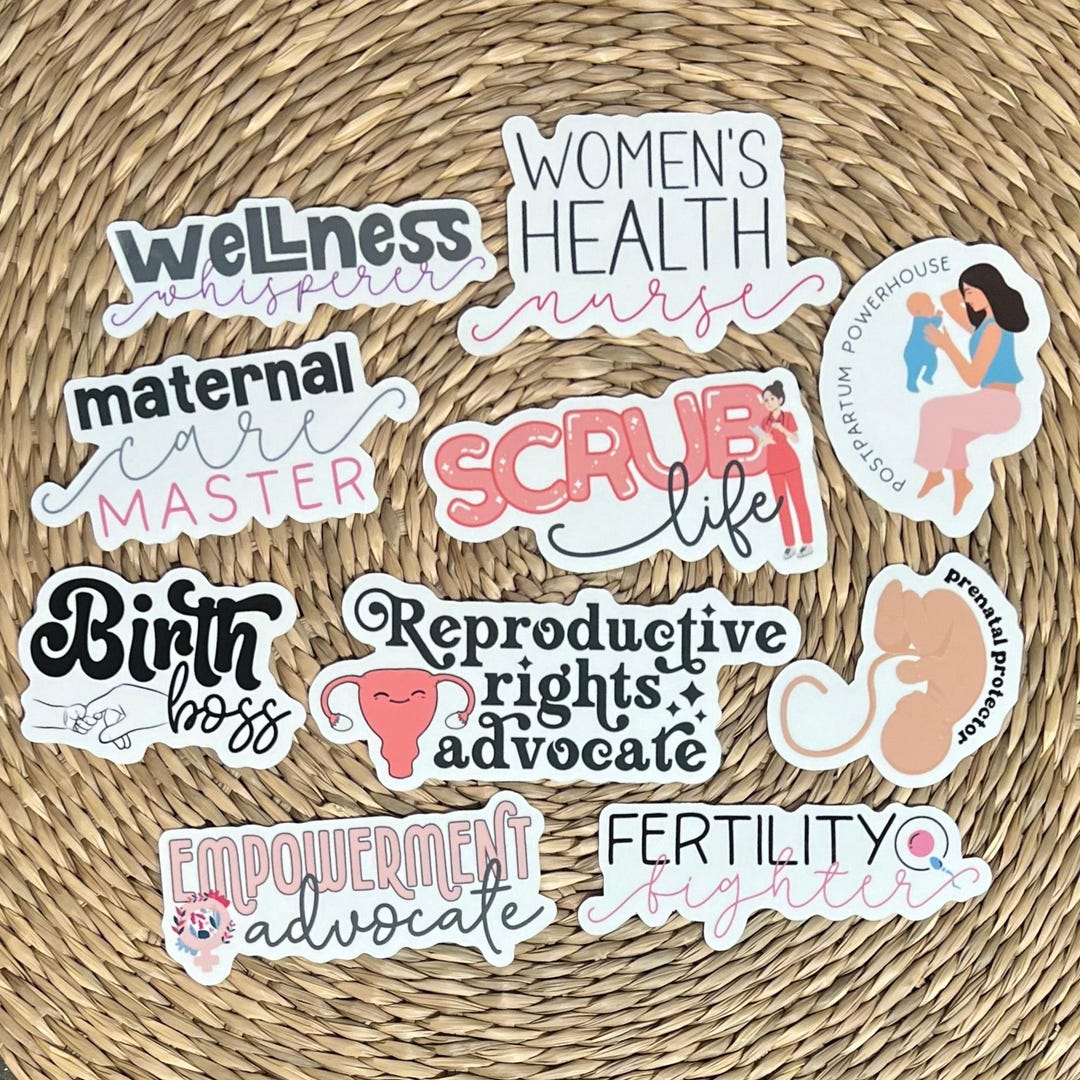 Women's Health Nurse 10-sticker Pack, Decals, Vinyl Stickers, Laptop ...