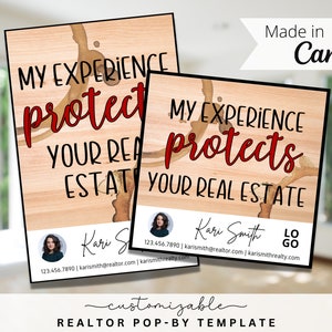 Coaster Themed Realtor Pop-By Tags, EDITABLE TEMPLATE, Referral, Real Estate Marketing, Canva, Farming, Protects Real Estate, Coaster Pop-by