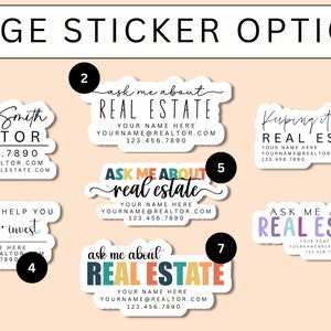 PERSONALIZED Real Estate Sticker Marketing Pack, Real Estate Marketing ...
