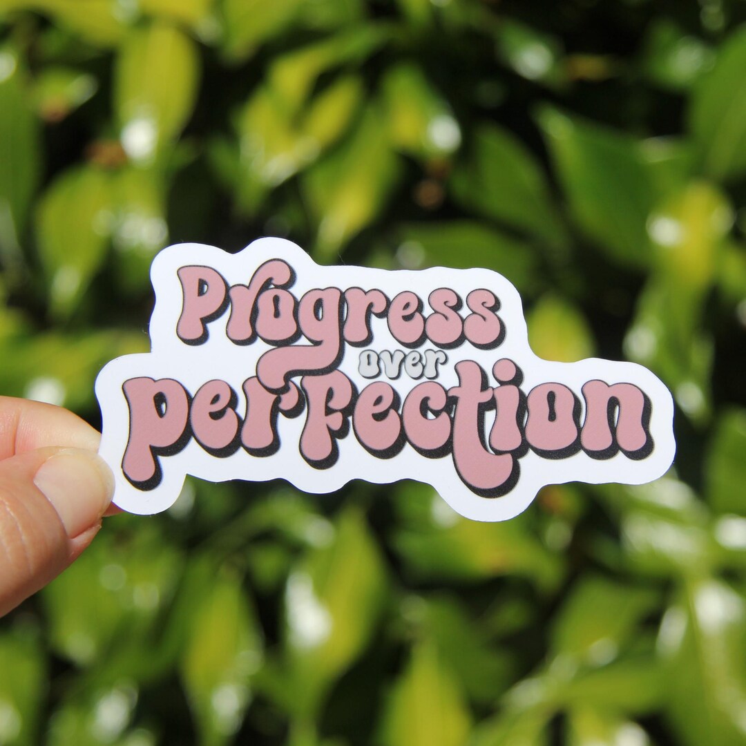 Progress Over Perfection Sticker, Decal, Teacher Sticker, Laptop ...