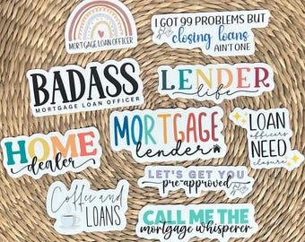 Mortgage Loan Officer Sticker Pack, Lender Decals, Laptop Stickers