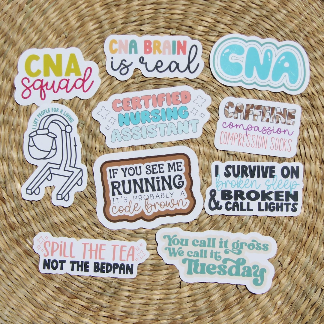 Certified Nursing Assistant 10-sticker Pack, Registered Nurse Gift, CNA ...