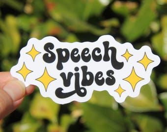 Pegatina "Speak Vibes", pegatina de logopeda, calcomanía, pegatina para portátil, regalo para logopeda