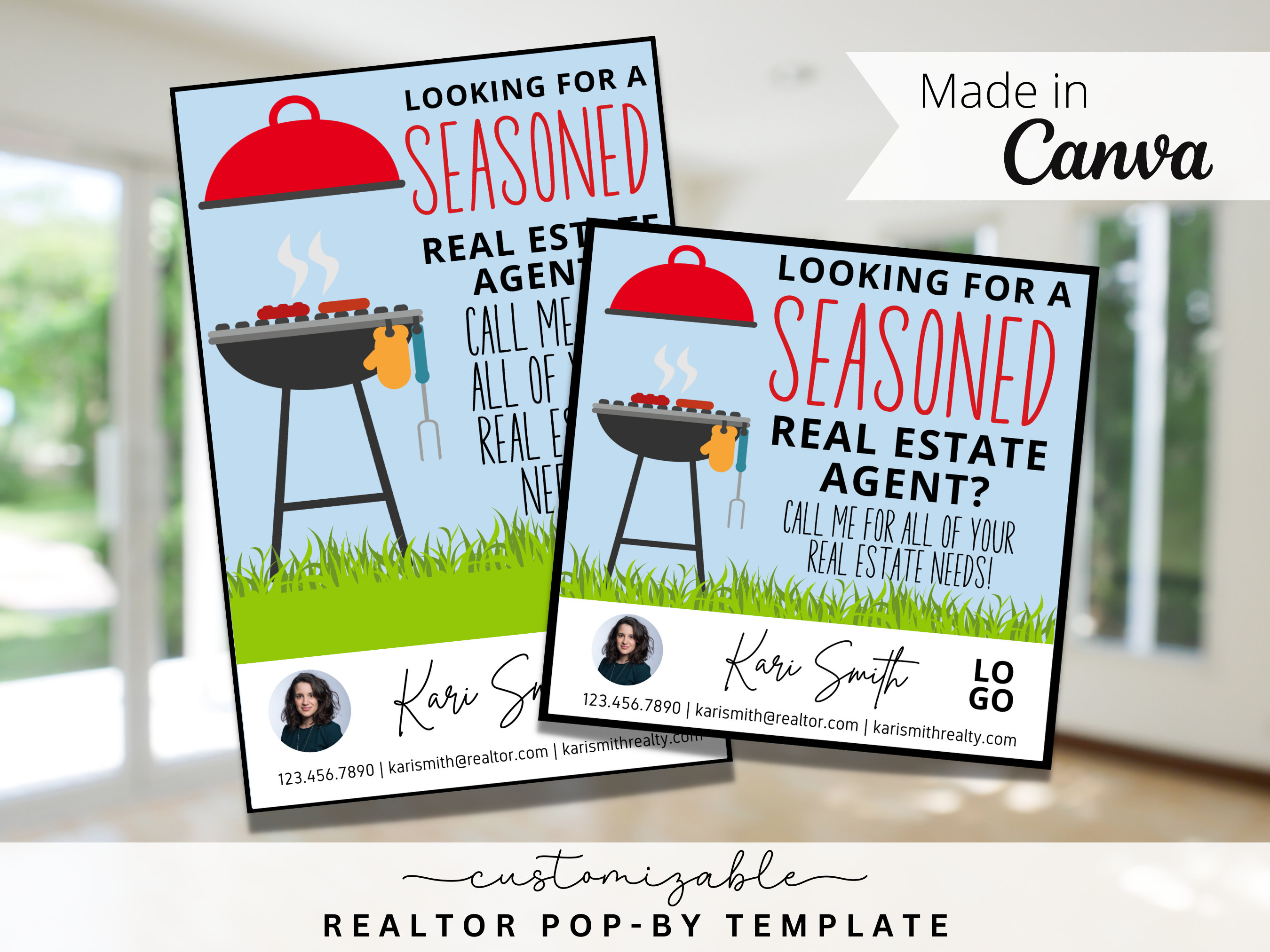 Barbeque Themen-Pop-By-Tags, EDITIERBARE VORLAGE, Makler, Empfehlung, Immobilienmarketing, Canva, Landwirtschaft, Sommer-Pop-by-Tag, erfahrener Makler
