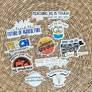 Agriculture Teacher 10-sticker Pack, White or Clear, Decals, Vinyl ...