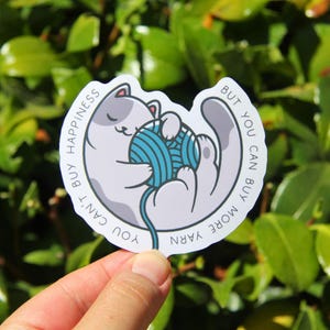 Yarn Happiness Sticker, Crochet Sticker, Yarn Stickers, Laptop Decal, Knitting Crochet Gift, Funny Crafting Sticker, Gift for Friend