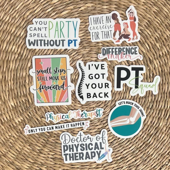 Physical Therapist 10-Sticker Pack, Vinyl Stickers, Laptop Stickers, Gift for PT, Dr of Physical Therapy Stickers,Occupation Stickers
