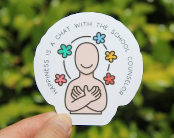Happiness is a Chat with the School Counselor Sticker, Decal, Teacher Sticker, Laptop Sticker, Gift for Counselor, School Counselor Sticker