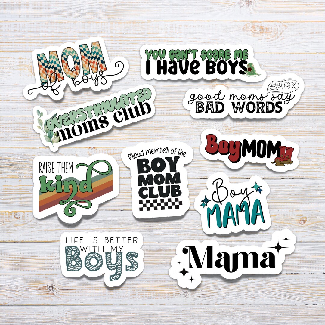 Boy Mom Sticker Pack, Decals, Vinyl Stickers, Laptop Stickers ...