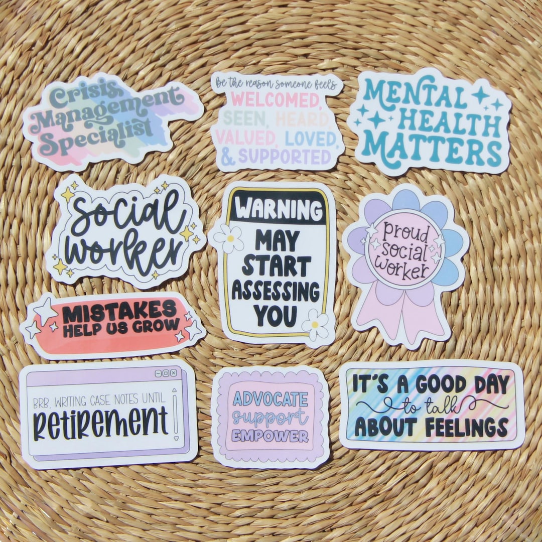 Ssw Sticker Social Worker 10-sticker Pack, Motivational Stickers, Gift for Social ...